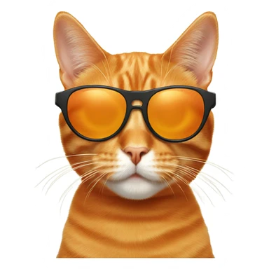 Orange cat with sunglasses  sticker
