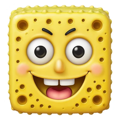 spongebob smiling with teeth sticker