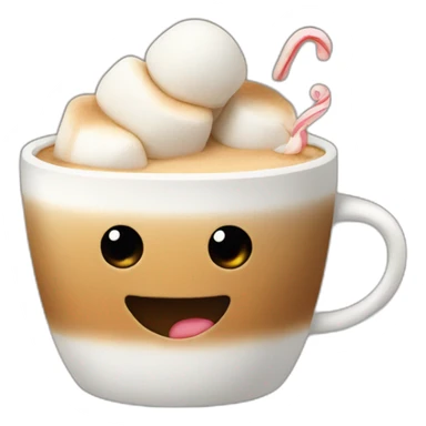 a coffe cup with marshmallow sticker