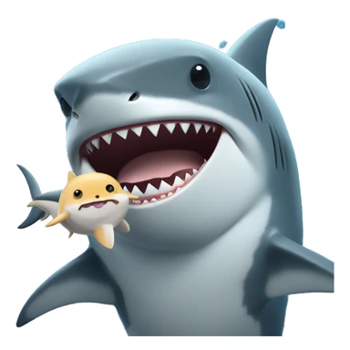 shark having fun with a hamster sticker