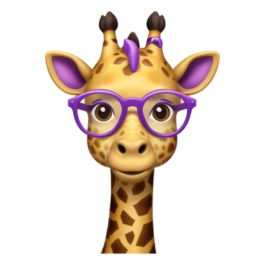 giraffe with purple glasses  sticker