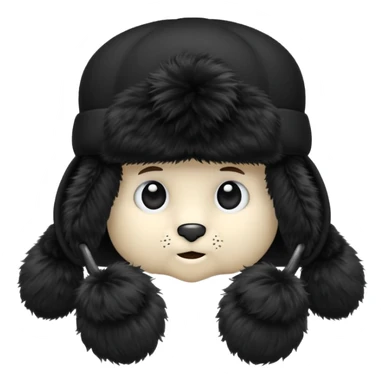 A blank Black ushanka hat sticker