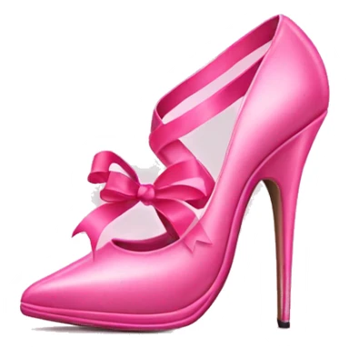 Pink stiletto shoes with ribbons sticker