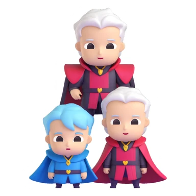 Cute chibi Dante and Vergil from Devil May Cry, big heads, small bodies, childlike proportions sticker