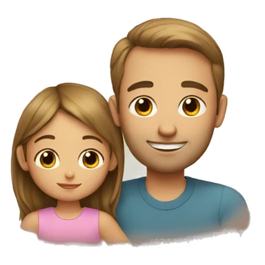 a little girl and her dad sticker