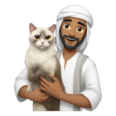 Sheikh holding Abu Aladdin’s monkey + Birman cat sticker