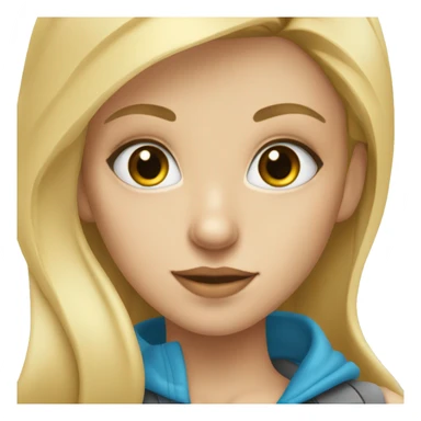 Blonde girl with blue eyes and gold nose piercing and earrin sticker