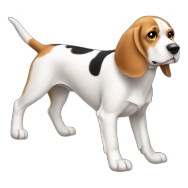 beagle on its back, full body sticker