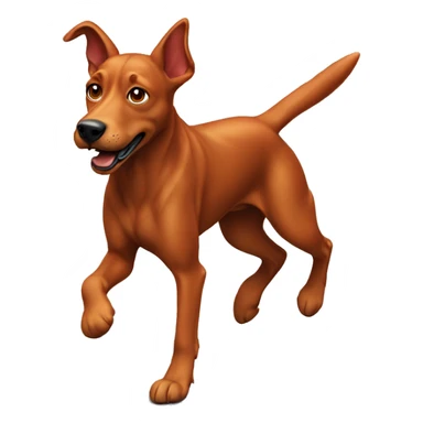 realistic solid red dog with pointed ears running sticker