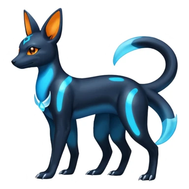 Shiny Aural Umbreon-Amaura-Salandit-Fakémon-fusion (full body) sticker