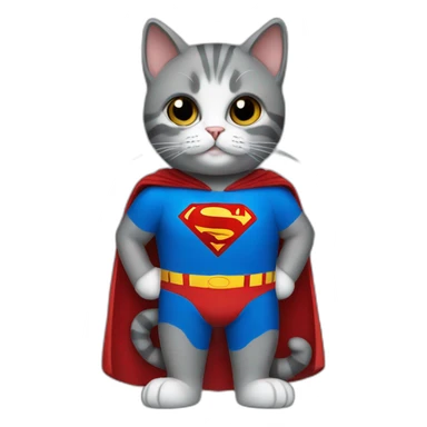 cat wearing a superman dress sticker