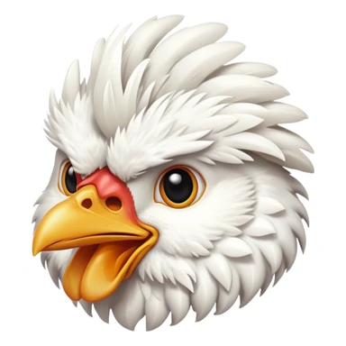 cheerful white chicken head sticker