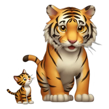 Tiger playing with a cat sticker