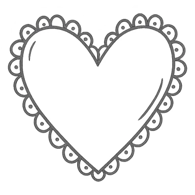 coquette style white icon, heart motif, soft and elegant, delicate lace accents sticker