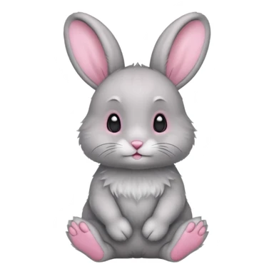 baby grey rabbit sticker