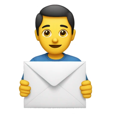 person holding envelope sticker