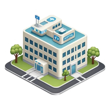 hospital isometric view sticker
