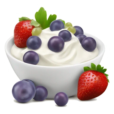 fruit yogurt bowl with strawberries and grapes sticker