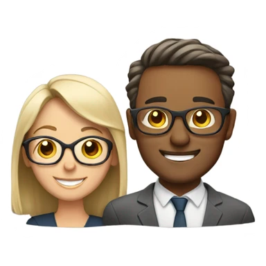 Husband and wife with glasses and smiles sticker