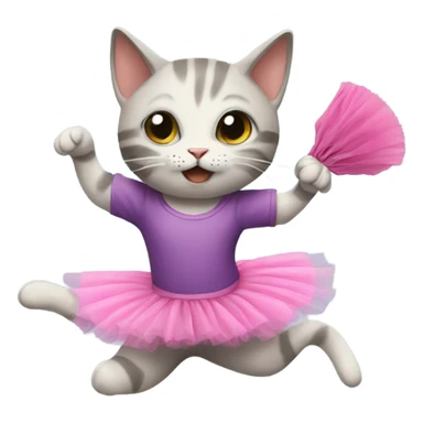 cat juggling with a tutu on sticker