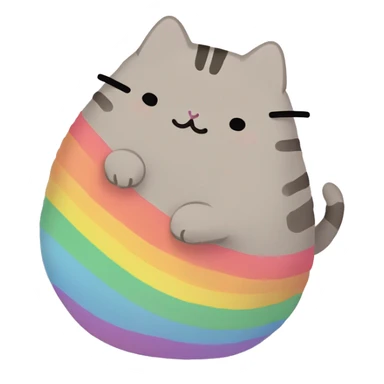  Colorful Rainbow pusheen    sticker