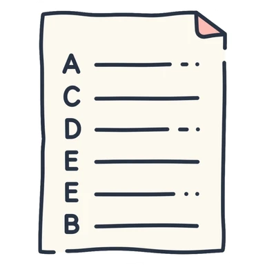 paper with multiple choice answers labeled a) and b) sticker