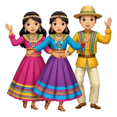 imagen de personas bailando huaylash en huancayo sticker