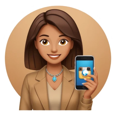 una señora entrando a mi  Instagram  para promocionar mi marca sticker