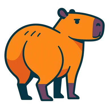 A capybara with a large butt sticker