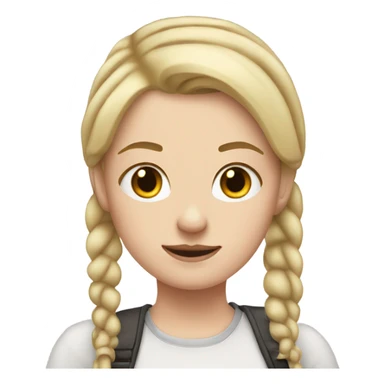 white girl with straight dirt blonde hair in pigtails sticker
