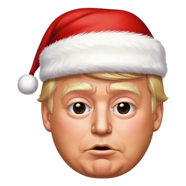 emoji of donald trump con ropa de papa noel sticker