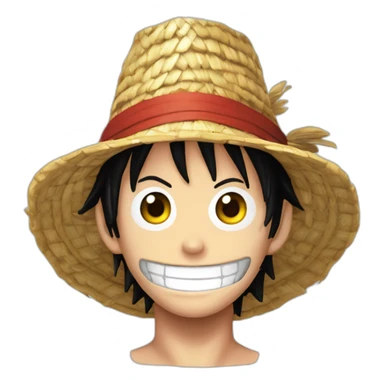 Luffy adulte avec cicatrice sur le ventre, et sous l’œil, et son chapeau de paille One piece sticker