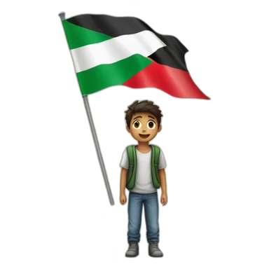 Palestine flag with a boy sticker