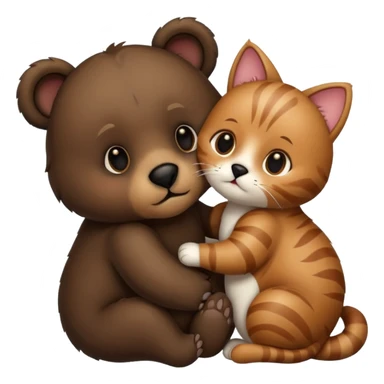 Bär küsst Katze sticker