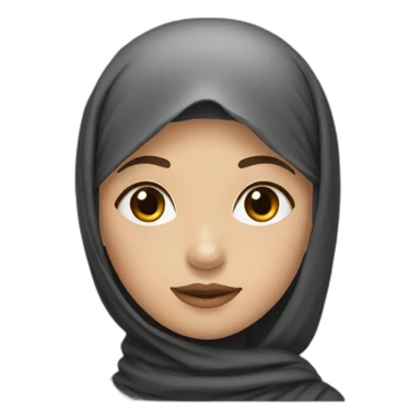 A fair skin tone girl with black hijab  sticker