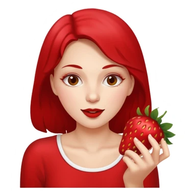 the woman eating strawberries
 sticker
