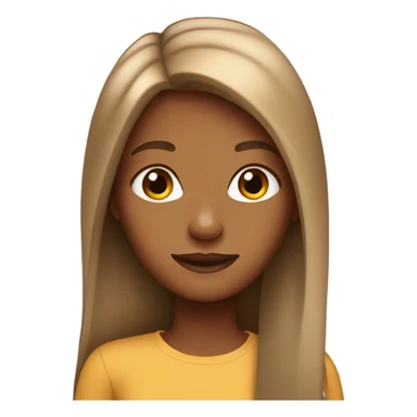 tan girl with long brown hair  sticker