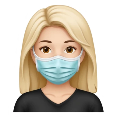 A woman with a face mask that only covers her face sticker