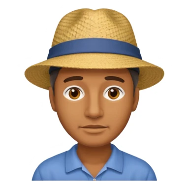 homme créole réunionnais  avec chapeau embouteillage  sticker