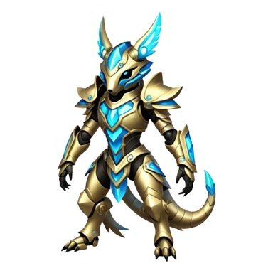 Shiny Epic Edgy Cool Colorful Vibrant Modern Vernid-Protogen-creature-animal, full body sticker