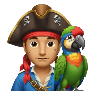 pirate and parrot sticker