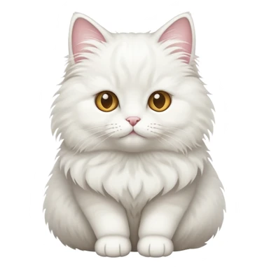 White fluffy cat  sticker