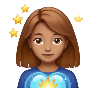 magic light brown hair girl with glow around sticker
