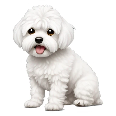 white maltipoo in bad mood sticker