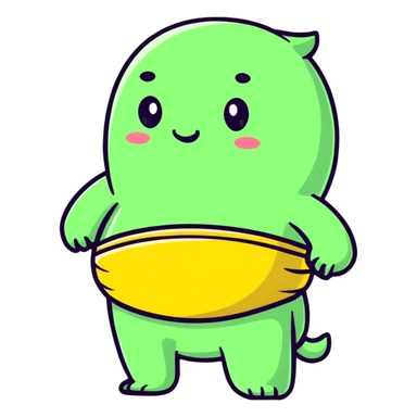 bold and playful sticker style empty stomach sticker