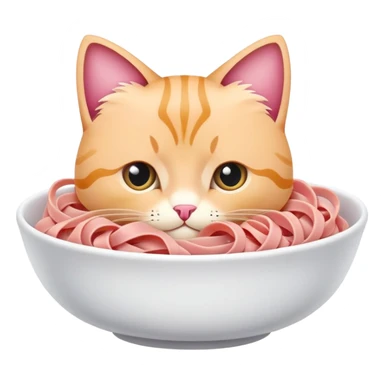 Pembe pasta yiyen turuncu kedi sticker