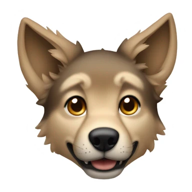 4 legs a light brown puppy-like wolf with black hair on its ears sticker
