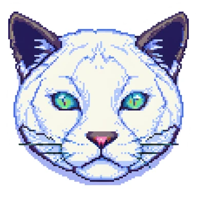 pixel art cat face sticker