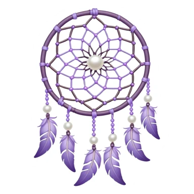 Pastel Violet lavender dreamcatcher, white pearl beads sticker