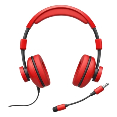 Red headset microphone  sticker